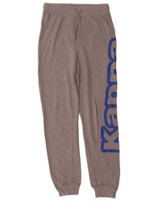 Kappa Mens Tezenis Graphic Tracksuit Trousers Joggers Small Grey Flecked RM05