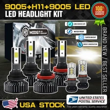 MGI 9005+H11+9145 LED Headlight Bulbs Kit 20000LM High Low Beam Fog Bulbs White