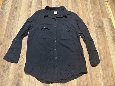 Faded Glory Shirt, Women's Size Large, Black, Long Sleeve, Button Up Shirt