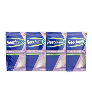 Beechams Menthol Duft Taschentücher (8-16-24-48-100) Packungen x 10 Blatt S1