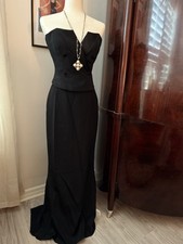 David Meister Ladies Tuxedo Bustier & Train Skirt Gown