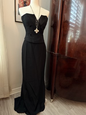 David Meister Ladies Tuxedo Bustier & Train Skirt Gown | eBay David Meister Ladies Tuxedo Bustier & Train Skirt Gown | eBay