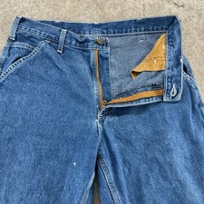 Carhartt Jeans Mens 32x30 Blue Dark Wash Carpenter Relaxed Fit Workwear