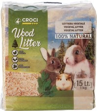 Litière Végétale Naturelle Croci Wood Litter 15L pour Rongeurs 1Kg Bio