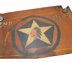 WWI USMC 2nd Marine Division Hand Painted Leather Piece & Collar Discs