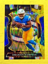 Omarion Hampton 2025 Select Football Black/Gold Shimmer RC Los Angeles Chargers
