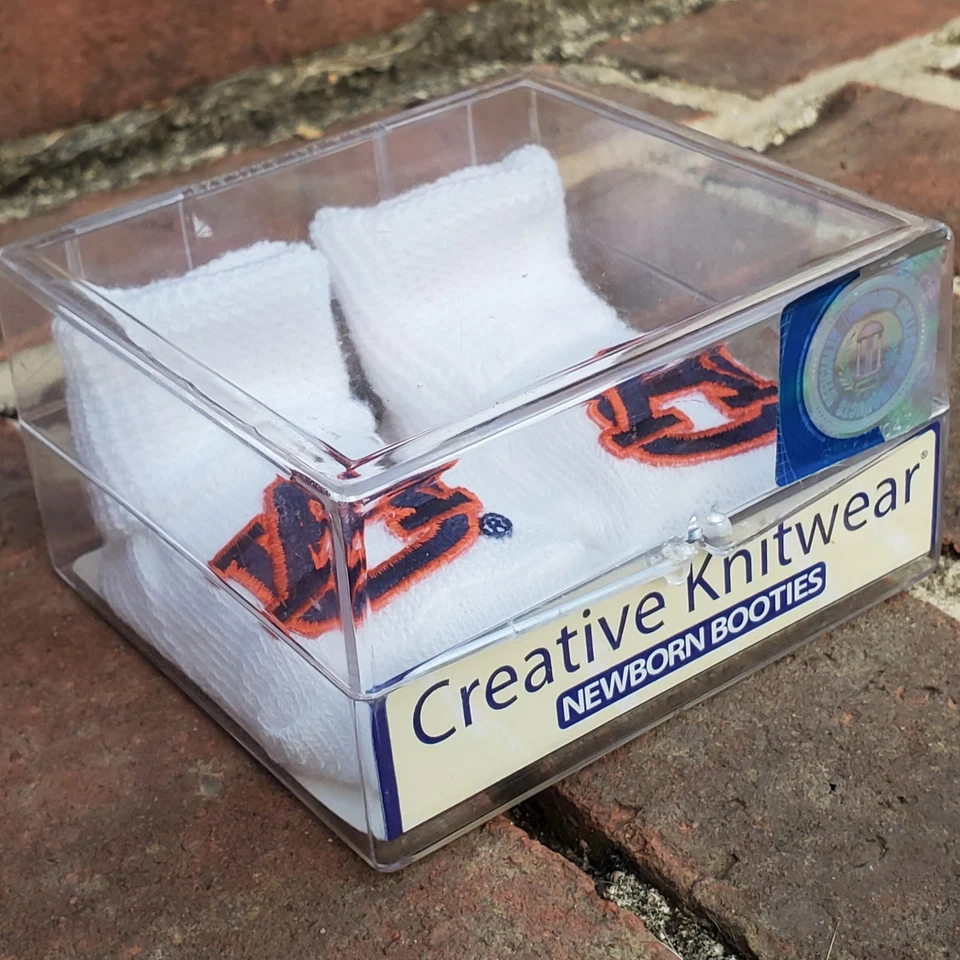 AUBURN UNIVERSITY BABY BOOTIES!●Officially Licensed Product●New/Opened Box🐯 - Image 4 of 4