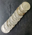 Lot of Nine 50c Franklin Silver Half Dollars