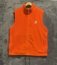 Springday Apparel Home Depot Orange Fleece Vest Front Zipper Unisex Medium