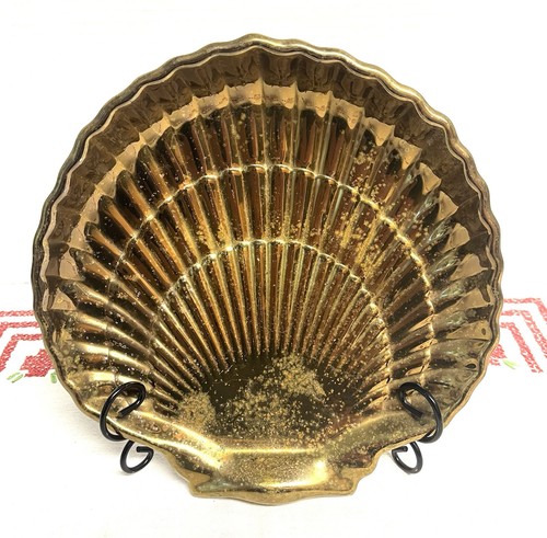 Vintage Gorham Brass Clam Shell Seashell Trinket Dish Decorative Catch All