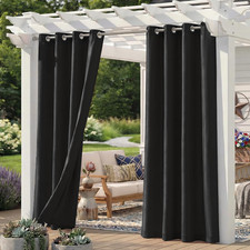 Set of 6 Outdoor Curtains for Patio Waterproof, Breathable Grommet Privacy Panel