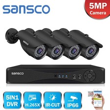 SANSCO 5MP HD CCTV Camera Security System 8CH DVR Home Outdoor IR 2560x1920
