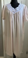 Vintage Peach Barbizon Short Sleeve Nightgown Women s Large Lace NEW