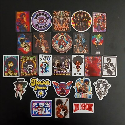 Jimi Hendrix Experience Inspired Stickers Voodoo Child Purple Haze Rock Decals