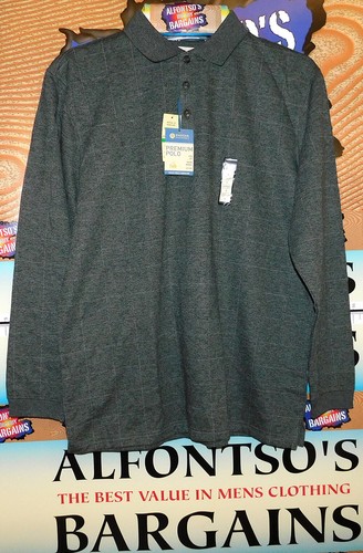 Haggar Mens Long Sleeve Ultra Soft Premium Polos $16.99 - Picture 5 of 29