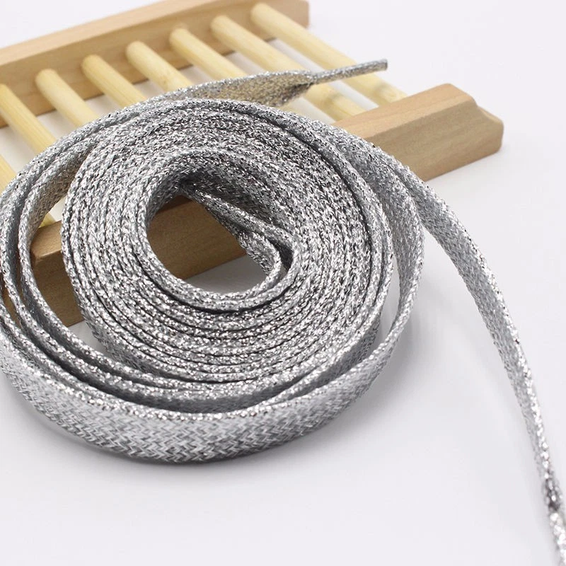 Lacci Scarpe Colorati Glitter Shoe laces Metallic Silver Argento