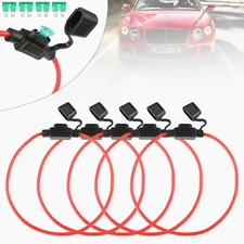 Night 5Pack 12 Gauge ATC/ATO Inline Fuse Holder and 30A Fuse Blade Offroad Truck