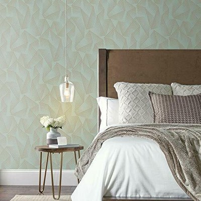 Estrella Azul Decoración Habitación Wallpaper-Shabby Chic 11160101-Suave Wallcoverings