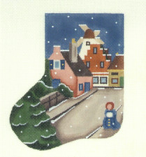Needlepoint Canvas 18ct RARE Melissa Shirley Christmas in Holland VINTAGE OOP