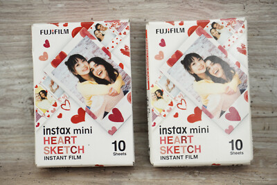instax mini film 20 shot pack, HEARTS border mini 2 Boxes, Hearts border EX26-02
