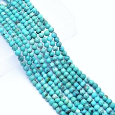 Arizona Turquoise Gemstone 5mm-6mm Smooth Round Loose Beads  13 Inches Strand