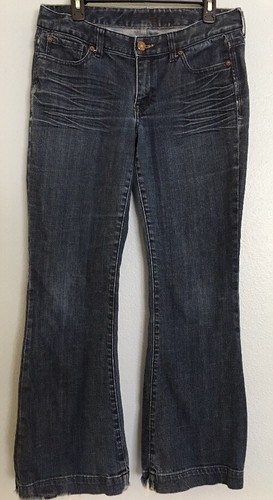 Express Women's Jeans Size 10r Bootcut 31 Inseam Dark Wash Low Rise Frayed -E1 - 第 2/10 張圖片