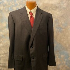 Oxxford Clothes Sz 42 R Gray Striped Wool Two Button Men's Blazer Sports Coat