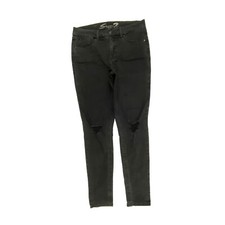 Seven7 Tummyless High Rise Skinny Distressed Women's size 10 Black Denim jeans