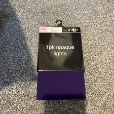 Fashion Cotton Rich Opaque Tights Black Large From Primark BNWT Primark Purple