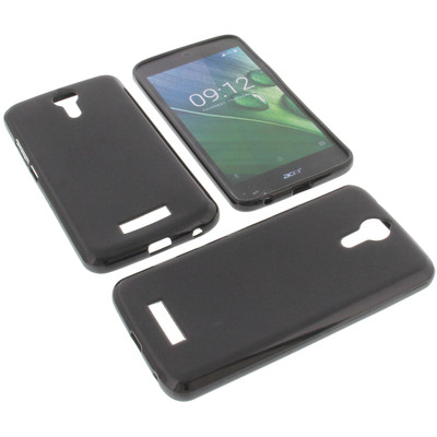 Tasche für Acer Liquid Zest Plus Handytasche Schutz Hülle TPU Gummi Case Schwarz