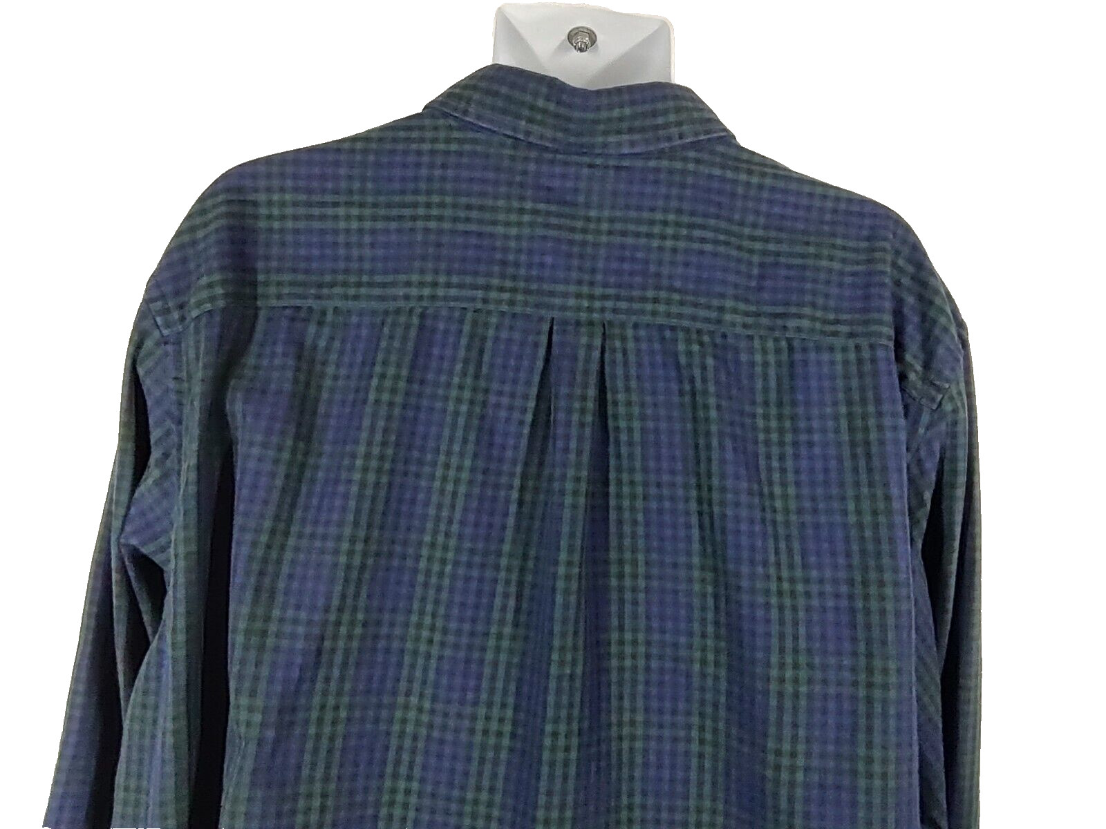 Chaps Easy Care Shirt XXL Blue Green Checked Twill Long Sleeves Ralph Lauren image 8