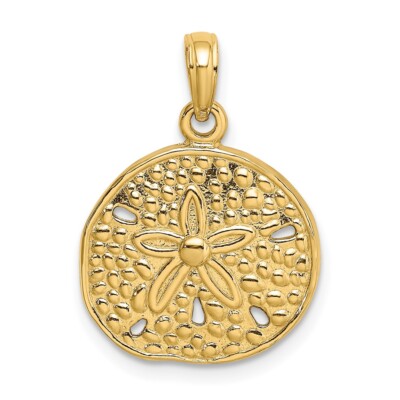 10K Gelbgold 2-D Cut-Out Sand Dollar Anhänger