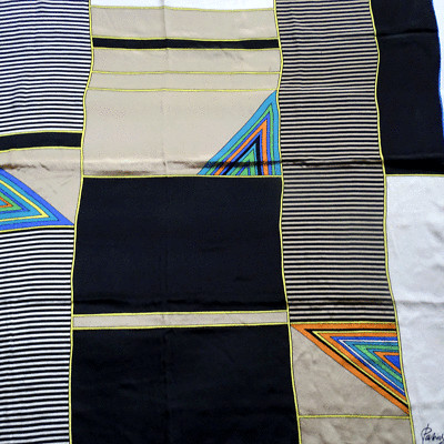 Design Seidentuch Seide Tuch, Silk Scarf, Cloth, Geometric Pattern,Vintage 1980s