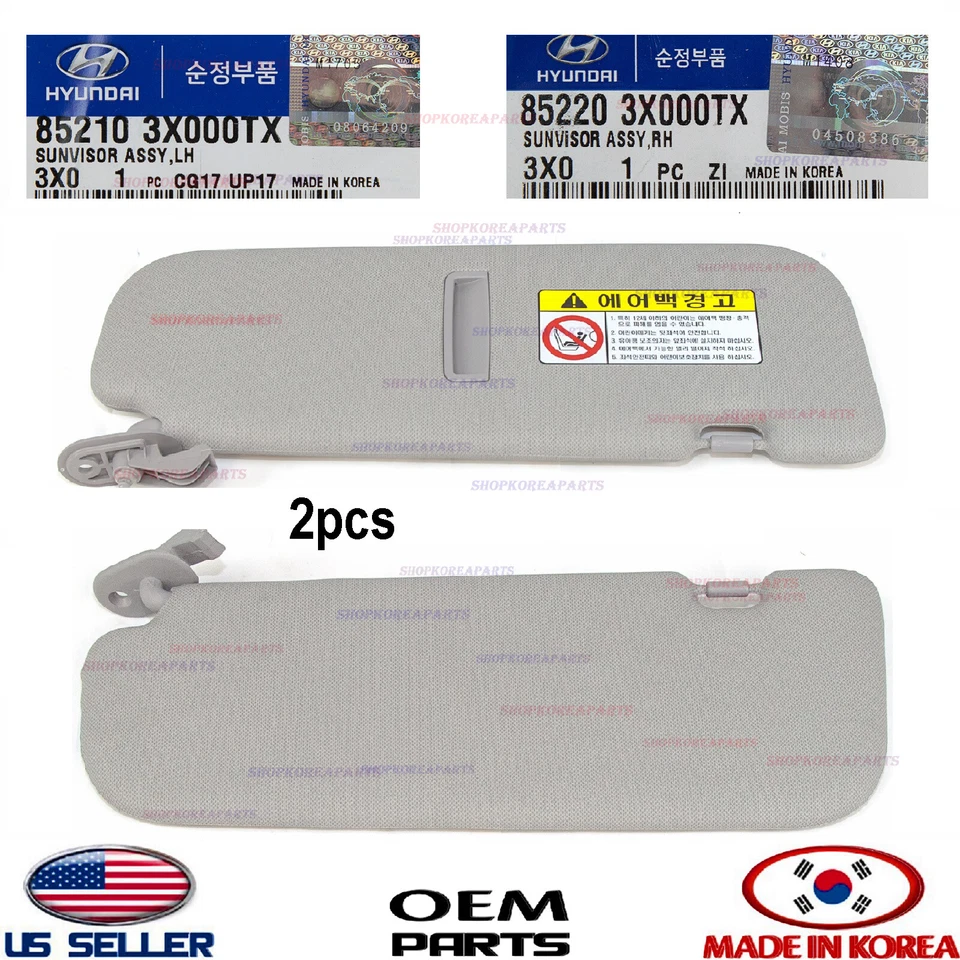 Genuine Sun Visor Left & Right 2pcs Set OEM HYUNDAI ELANTRA 2011-2013 - Imagem 2 de 4