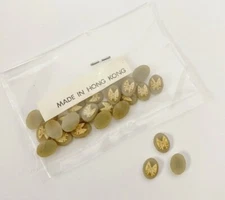 24 Vintage Hong Kong Wedgwood Gray Butterfly 8x6mm Oval Resin Aged Cameos 447PT