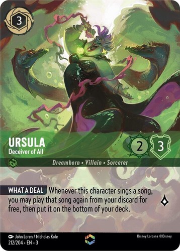 Disney Lorcana EN 3 Ursula Deceiver of All Enchanted #212/204 PSA