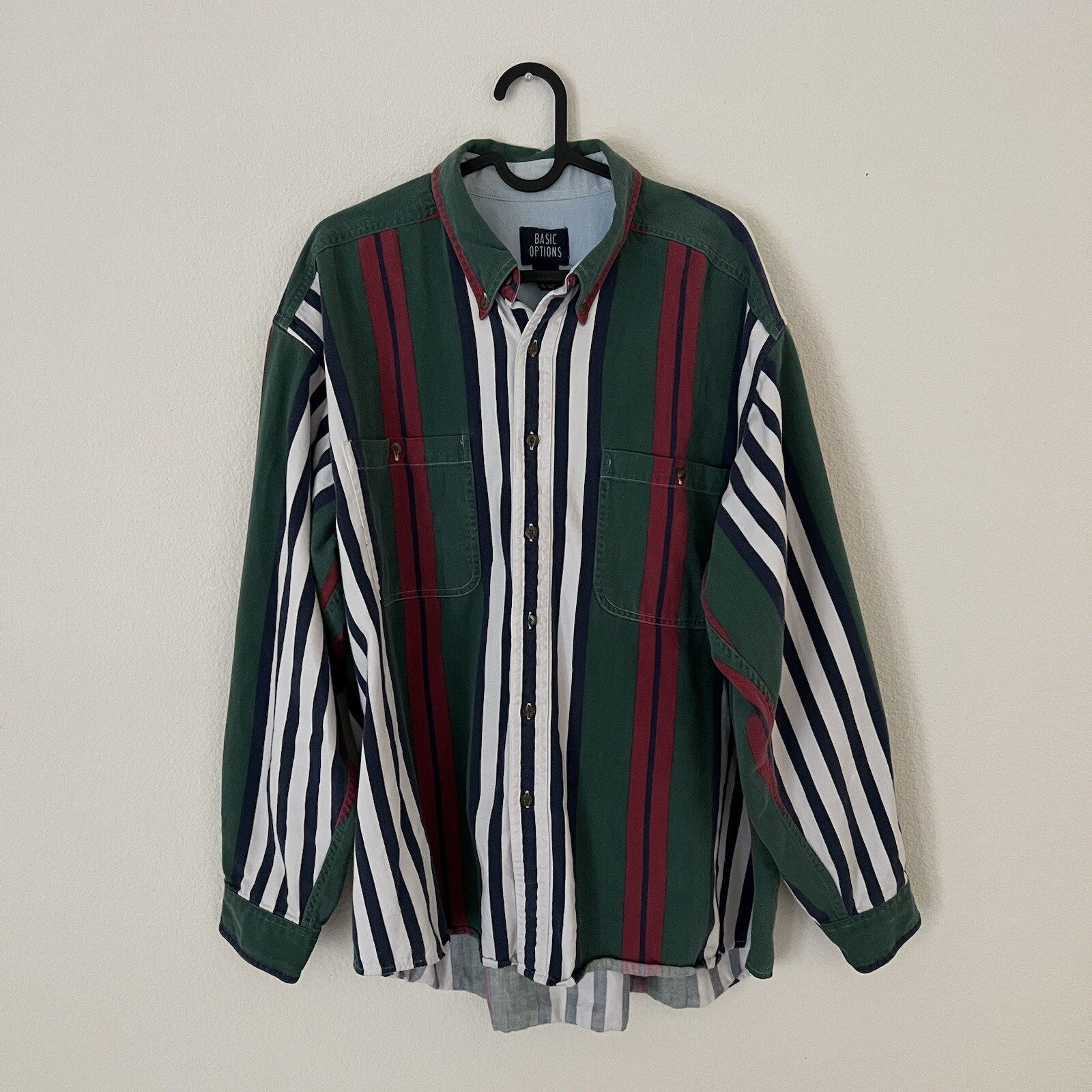 Basic Options Long Sleeve Button Down XL Vintage … - image 1