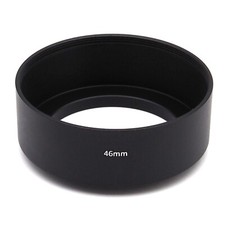 46mm Black Metal Screw In Lens Hood For Standard Lenses - UK Stock