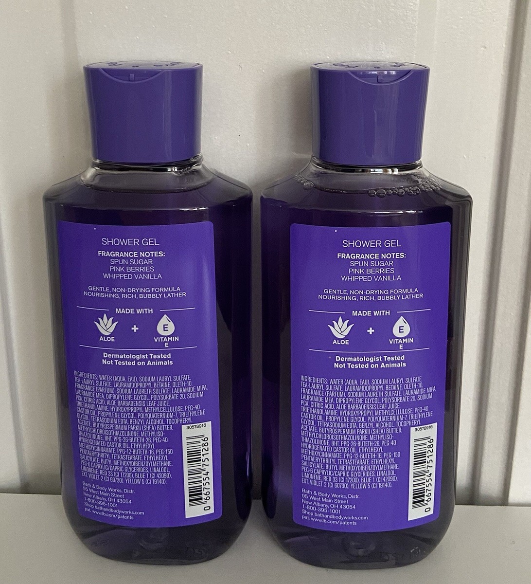 2 Bath & Body Works COTTON CANDY CLOUDS Shower Gel ~ 10 Fl Oz