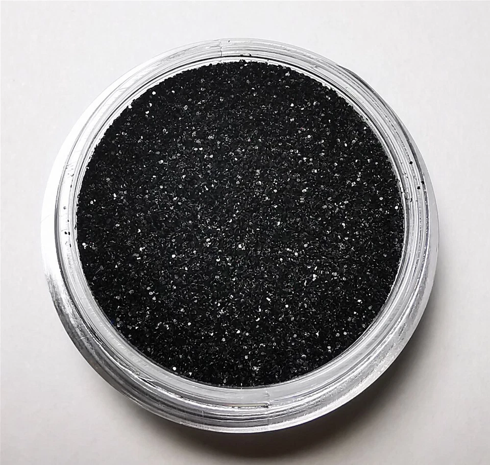 Feines Glitzer Puder schwarz 3,5g 0,2mm Pulver Nailart Sugar Nr.02 Glitterstaub