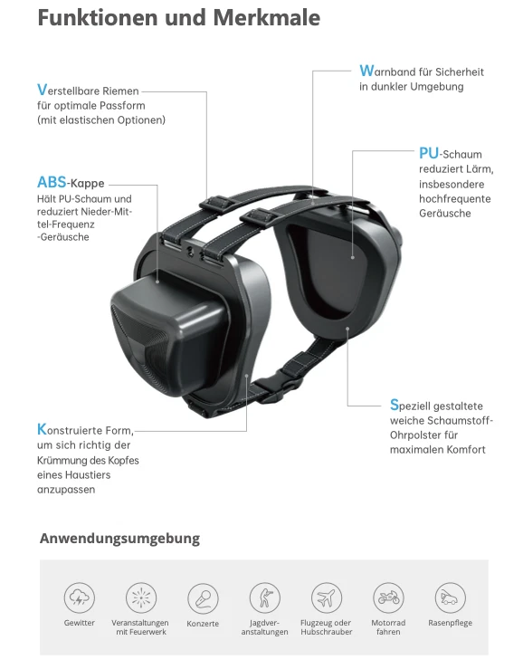 Zuverlässiger Gehörschutz für Hunde | Hundegehörschutz alle Kopfgrößen NEU - Bild 4 von 4