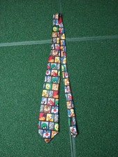 VINTAGE Looney Tunes Stamp Collection USPS Warner Bros Cartoon Neck Tie 1987
