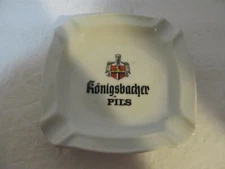 Vintage Konigsbacher Pils German Beer Ceramic Glass Ashtray