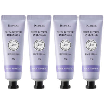 Deoproce Shea Butter Intensive Hand Cream Black Berry Bay 50g*4Pcs - FREE SHIP