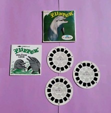 Vintage VIEW MASTER B 485 Flipper Dolphin Love 3-REEL PACK COMPLETE with book.
