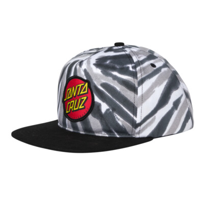 Santa Cruz CLASSIC DOT PATCH Skateboard Snapback Hat TWIST BLACK/BLACK