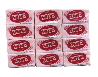 12, 8, 6 Zote Pink Laundry Soap Hand Wash Soap for Stains 200g 7 Oz Bar Jabon