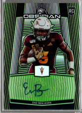 2020 Panini Obsidian Draft Picks Electric Etch Green #38 Eno Benjamin Auto /15