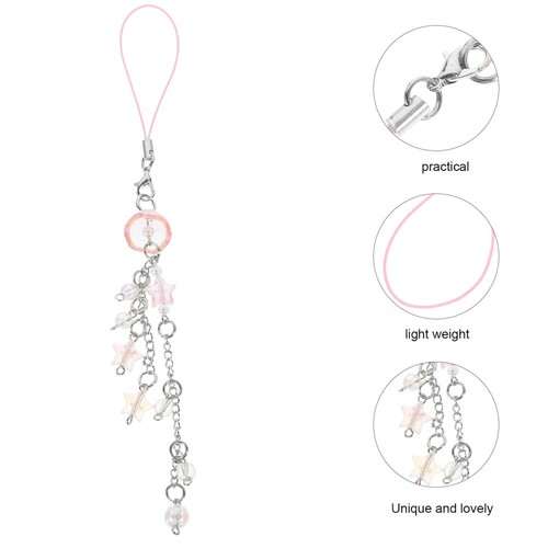 Jellyfish Tassel Mobile Chain Phone Charm Strap Beaded Cellphone - 第 3/12 張圖片