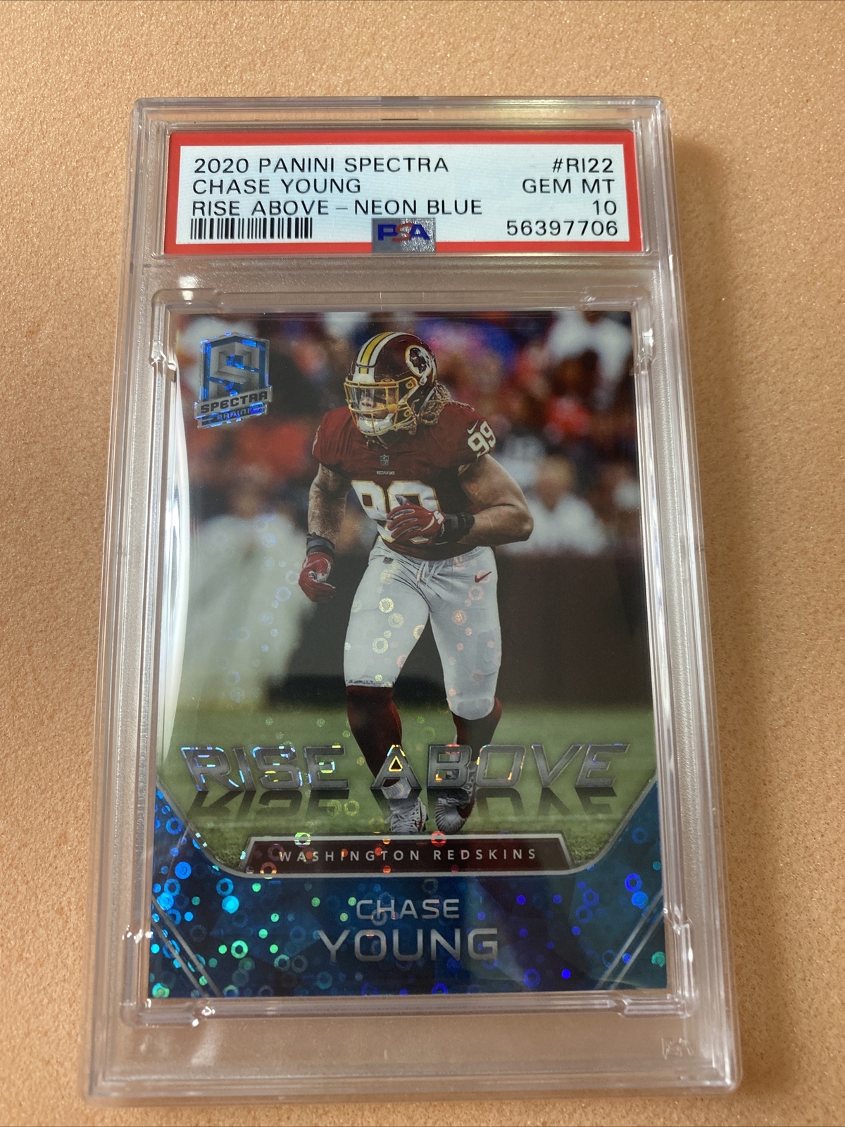 Chase Young Panini Spectra Rise Above #RI22 Neon Blue